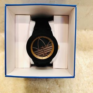 Nearly New Adidas Black & Rose Gold Watch